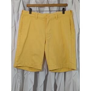 J.Crew Yellow Cotton Flat Front Chino Shorts Labeled 33W (35W 9.5L)